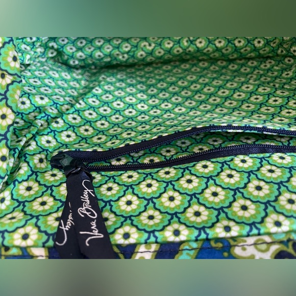 Vera Bradley Rhythm & Blues Structured Shoulder Bag Blue Greens Floral Pattern - Picture 7 of 9